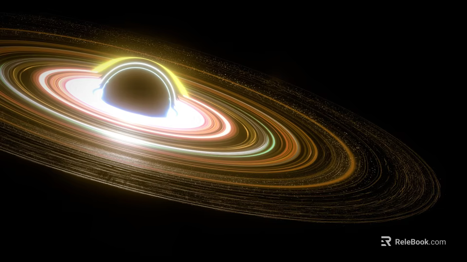 Colorful Saturn Planetary Rings With Stunning Celestial Structure In Space 3d model 