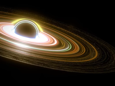 Colorful Saturn Planetary Rings With Stunning Celestial Structure In Space 3d model
