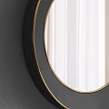 Round Black Frame Mirror With Gold Accent For Modern Interior Decoration 3d model