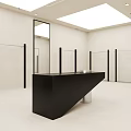 Modern Clothing Store Interior With Minimalist Design Metal Racks And Large Mirror