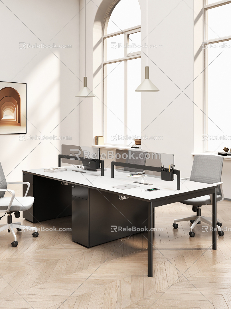 Desk Staff Desk 3d model