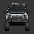 White Off Road Vehicle With Roof Rack Green Storage Box And Large Tires