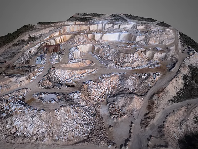 Natural Garden Landscape Design With Winding Paths Rock Formations And Vegetation 3d model