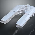 White Sci Fi Spaceship Model With Detailed Structure And Dark Background Reflections 3d model