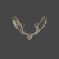 Silver Wolf Mask Sculpture With Detailed Texture On Dark Background