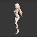 Game Movie Character With Long Blonde Hair Blue Eyes In Bikini Outfit