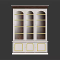 Dark Brown Wooden Bookcase With Glass Doors Gold Accents And Multiple Shelves