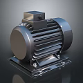Industrial Electric Motor With Metal Housing Heat Sink Fins And Mounting Base