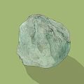 Unpolished Raw Stone With Natural Texture And Irregular Shape On Green Background