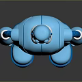 Blue Robot 3D Model Design With Shiny Surface And Stylized Joints Toy Figurine
