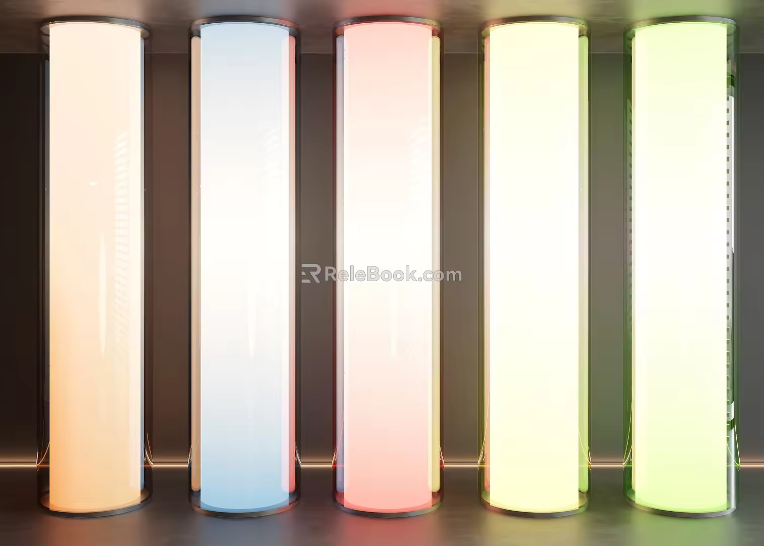 Columns Cylinder Glass Columns Glow Columns Neon Columns 3d model