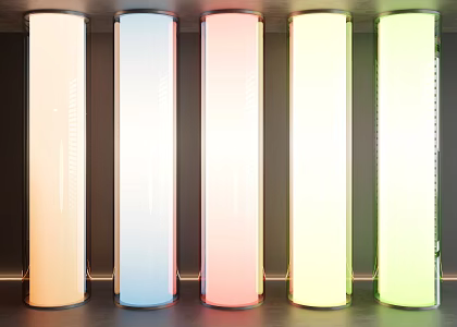 Columns Cylinder Glass Columns Glow Columns Neon Columns 3d model