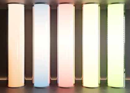 Columns Cylinder Glass Columns Glow Columns Neon Columns 3d model