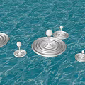 Modern Urban Sculpture Water Drops 3d model