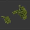 Green Moss Covered Irregular Shaped Landscape Decor Elements With Textured Surface