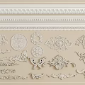 Elegant Decorative Plaster Moldings For Interior Design With Various Ornate Patterns And Styles 3d model