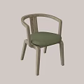 Wooden Children's Chair With Green Cushion Curved Backrest And Simple Design For Kids Room