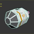 White Equipment With Yellow Stripe Number 10 Geometric Design Transparent Panel And Structured Body