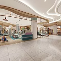 Bright Spacious Mall Store Interior With Shoppers And Stylish Product Displays