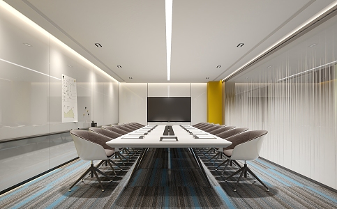 Meeting Room Meeting Tables and Chairs Whiteboard 3d model