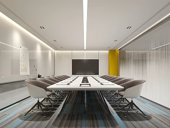 Meeting Room Meeting Tables and Chairs Whiteboard 3d model