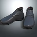 Sleek Dark High Top Leather Shoes With Velcro Strap And Modern Design