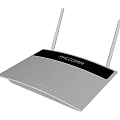 PHICOMM Wireless Router With Two Antennas Silver Body And Black Stripe