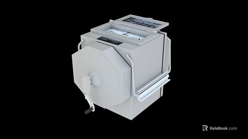 Industrial Equipment Control Panel With Adjustable Knob And Gray Structure 3d model 
