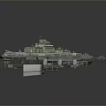 Detailed 3D Model of Aircraft Carrier With Flight Deck and Superstructure