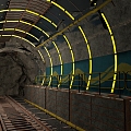 Train Tunnel Time Train Station Track Tunnel Aisle Space Station Cyberpunk Tunnel 3d model