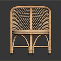Rattan Leisure Chair with Woven Backrest Seat and Curved Armrest Design