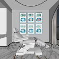 Modern Dental Clinic Interior Featuring White Chair And Wall Mounted Educational Posters