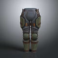 Tactical Protective Pants With Green Knee Guards And Brown Belt Straps Design