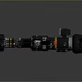 Military Camouflage Weapon With Tubular Structure Black White Parts And Orange Stripes