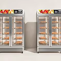 Double Door Glass Door Display Freezers With Stainless Steel Design For Food Storage