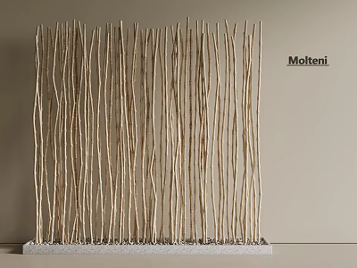 Elegant Modern Decorative Wooden Screen With Slender Sticks By Molteni Design 3d model