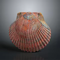 Vibrant Multicolored Seashell With Intricate Surface Texture And Natural Patterns