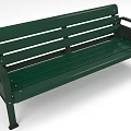 Sturdy Green Metal Public Bench With Armrests For Outdoor Areas