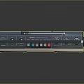 Retro Electronic Radio Cassette Player With Dual Speakers And Control Knobs