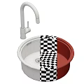 Modern Round Stainless Steel Sink With Faucet And Drain Design