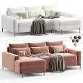 Cozy Modern Two Seater Sofa With Plush Cushions Soft Blanket And Decorative Balls
