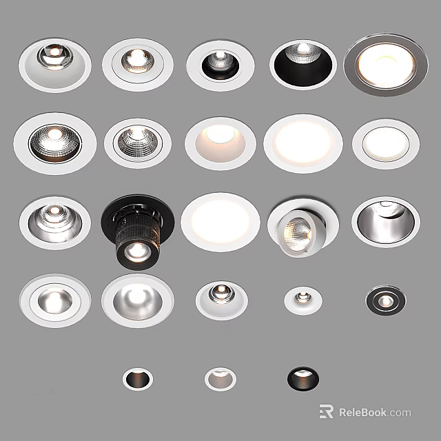 Various Modern Designs of Downlights and Spotlights for Home Ceiling Lighting 3d model 