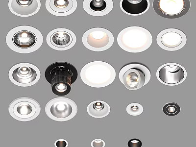 Various Modern Designs of Downlights and Spotlights for Home Ceiling Lighting 3d model