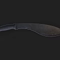 Three Different Knives Including Wireframe Model With Curved Blades And Handles