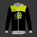 Yellow And Black Hoodie With Green BIO MAP Environment Logo And White Accents