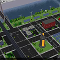 Modern Urban City Layout With Green Spaces Wind Turbines And Solar Panels
