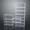 White Metal Wire Shelving Units Set Of Two With Multiple Tiered Storage Racks