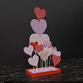 Romantic Photo Spot With Colorful Sparkling Heart Decorations On Red Base