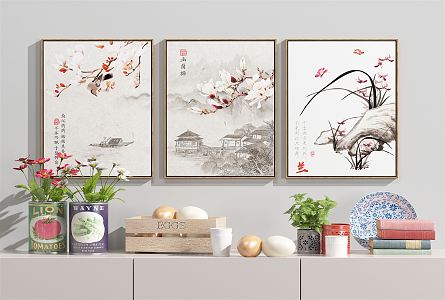 New Chinese Landscape Painting Hanging Painting 3d model