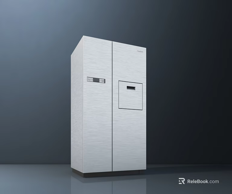 White Double Door Refrigerator Freezer With Modern Sleek Design And Digital Control Panel 3d model 